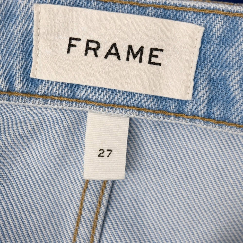 FRAME Le Slouch Bermuda Denim Shorts Womens 27 Light Wash Distressed Boho 90s - Picture 6 of 7